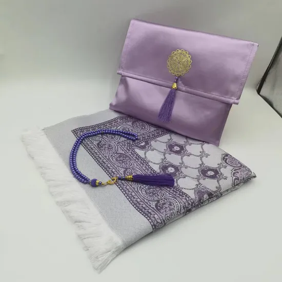 Modern Muslim Prayer Rug with Beads Janamaz Sajadah Soft Islamic Prayer Carpet Mat Washable for Home Use