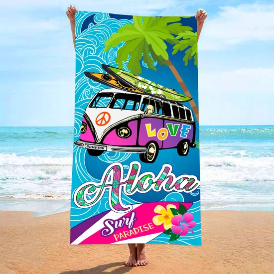 Reusable Colorful Print Microfiber Beach Towel