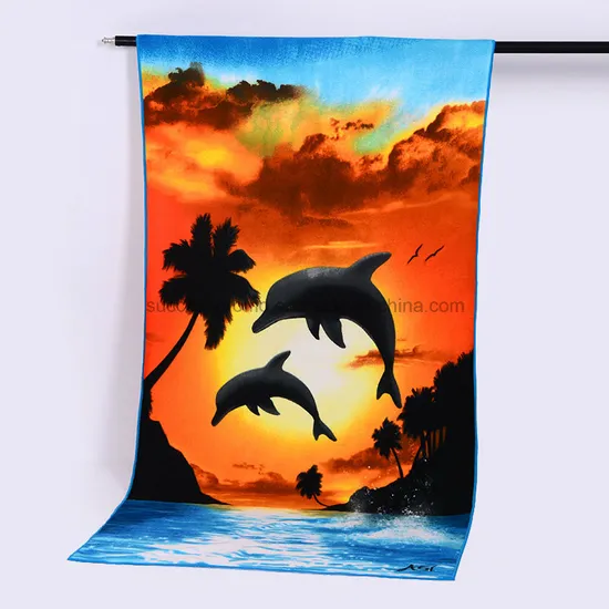 OEM 100% Microfiber Reactive Printed Beach Towel/Cotton Towel