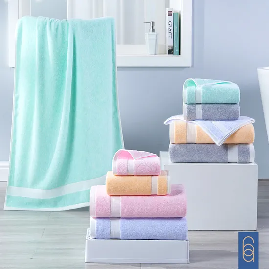 Wholesale OEM Customized Logo Size Absorbent Soft 100% Cotton Shower Bath Towel for Hotel