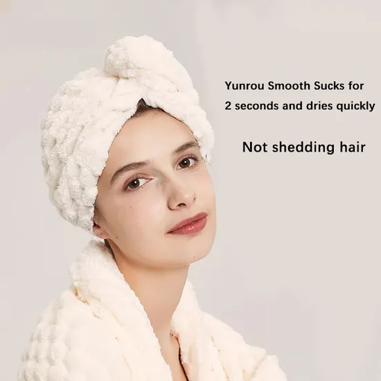Soft Water Absorbing Hair Drying Cap Bathing Cap Coral Velour Quick Drying Microfiber 62*25cm or Custom All-Season