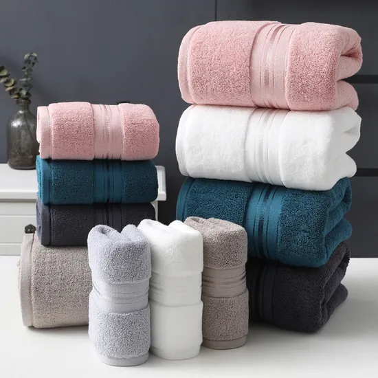 Luxury 100% Cotton Bath Hand Face Towel Set Good Quality