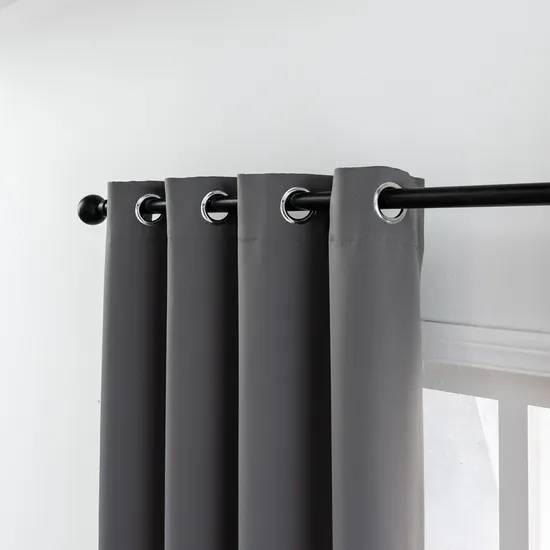 Ready-Made Solid Polyester Fabric Curtain for Window, Polyester Blackout Curtain