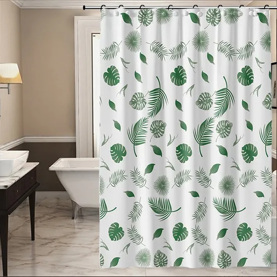 Wholesale Anti-Microbial Mildew Printed 3D Waterproof Clear PEVA Shower Curtain