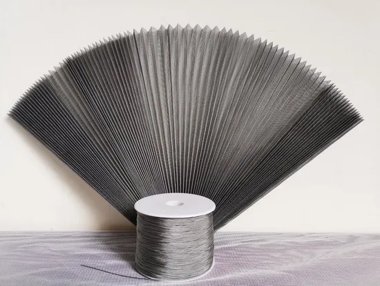 18mm Folding Net Waterproof Plisse Insect Screen 1.50-3.20m Height Gray Mesh Black Mesh Polyester Pleated Window Screen Net