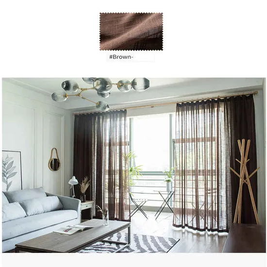 Fresh Style Purple Flowers Printed Tulle Sheer Curtain Window Screening