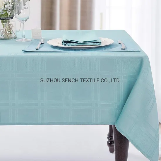 Soild Plaid Jacquard Table Cloth Elegance Wrinkle Resistant Contemporary Woven Decorative Tablecloths, Kitchen-Table-Textile
