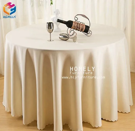 Hotel Banquet Cotton Party White Wedding Round Table Cloth for Event