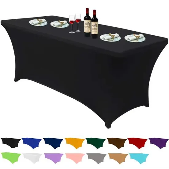 Customized Banquet Trade Show Shop Event Modern Simple Polyester Spandex Wedding Table Cloth