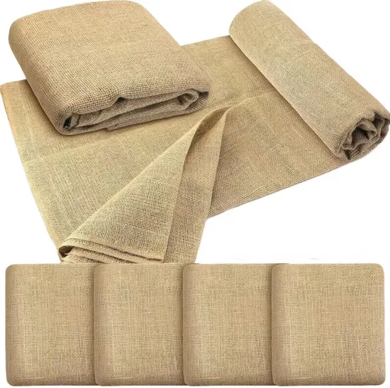 Burlap Fabric Natural Burlap Garden Roll 40 in X15 FT Multipurpose Jute Fabric Weed Barrier with