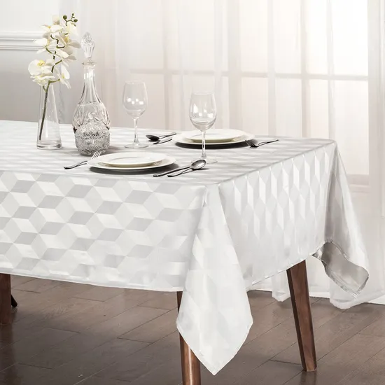 White Ivory Black Table Cloth Round Rectangle Square 100% Polyester Table Cloth Tablecloth for Party