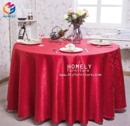 Hot Sale Polyester Plain Jacquard Table Cloth for Ouotdoor Wedding