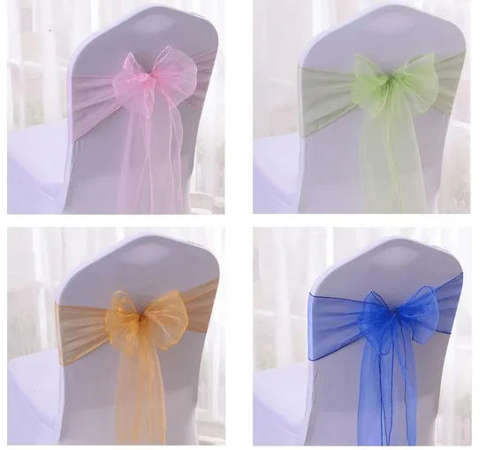 Wedding Chair Sashes Chair Covers Bands Organza Chair Sash Ties