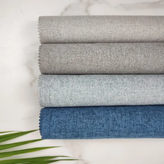 Home Textile Fabb 100% Polyester Cationic Plain Dyed Sofa Upholstery Fabric