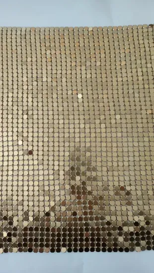 Fashion Sparkle Glitter Metallic Aluminum Chainmail Metal Sequin Mesh Fabric Clothing