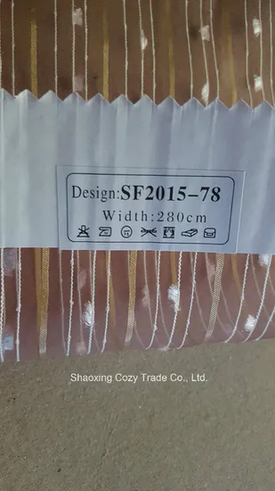 New Fashion Project Stripe Organza Sheer Curtain Fabric 201555