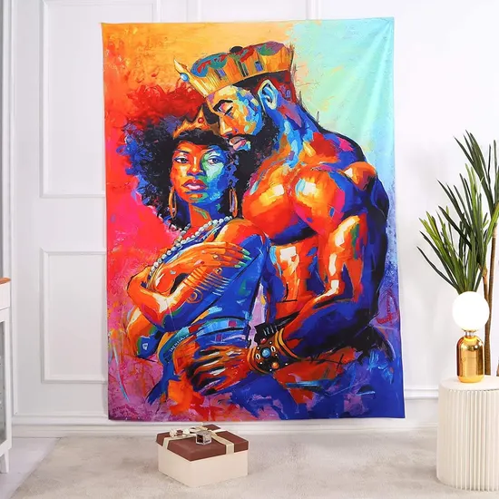 African Man Printed Wall Hanging Tapestry Living Room Bedroom Indoor Decor Custom Tapestry