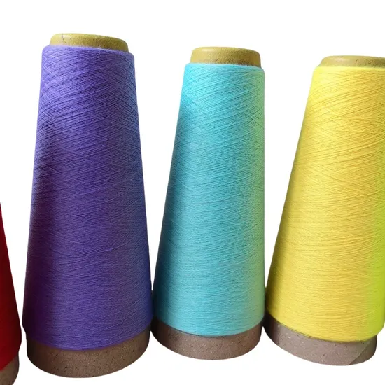 Hot Sale 16s/21s/32s/40s/60s Fabric Yarn Colored Spun Polyester Yarn