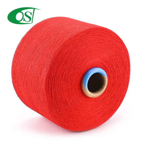 Bright Red 32/1 Open End Wholesale Color Recycle Coton Rapier Loom Yarn