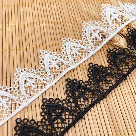 Fashion New Embroidery Fabric Polyester Lace Clothing Dress Curtain Edging Decoration Home Textile Factory Wholesale