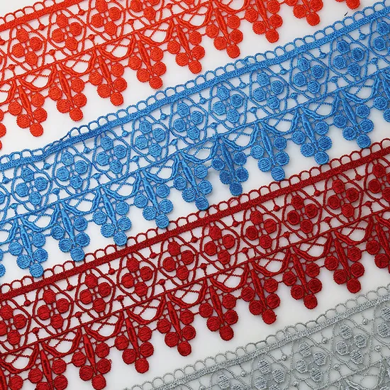 Custom Wholesale Embroidery Lace Polyester Milk Silk Cotton