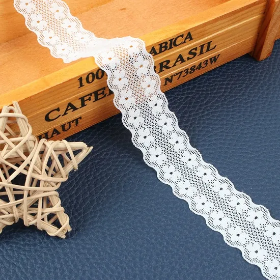 4cm Raschel Elastic Small Flowers Lace Trim for Undergarments