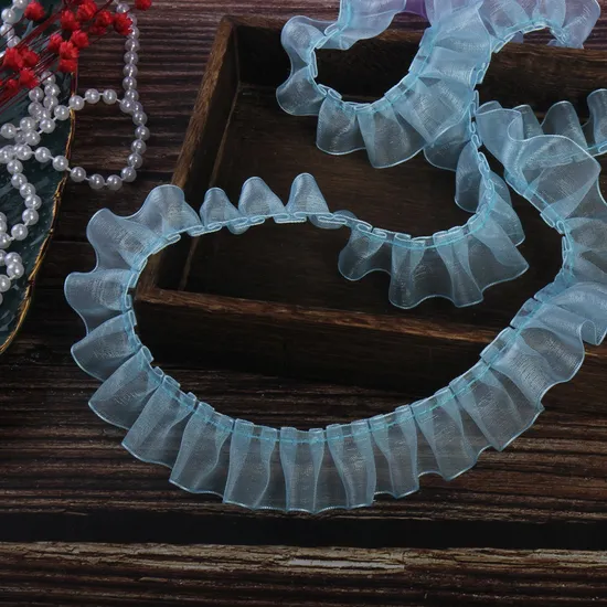 2.5 Cm DIY Craft Garment Trims Ribbon Pleated Mesh Tulle Lace Sewing Ruffle Frill Lace Trim Ruffles for Baby Dress