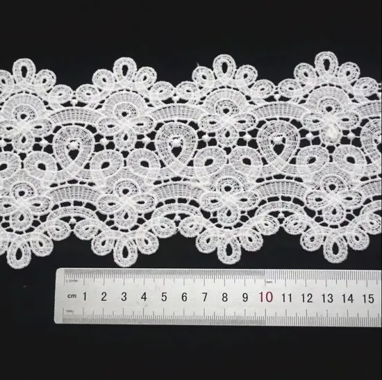 Hot Sell White 3.5cm Lace Trim Selling Nylon 90% Spandex 10% Embroidered Lace Trim