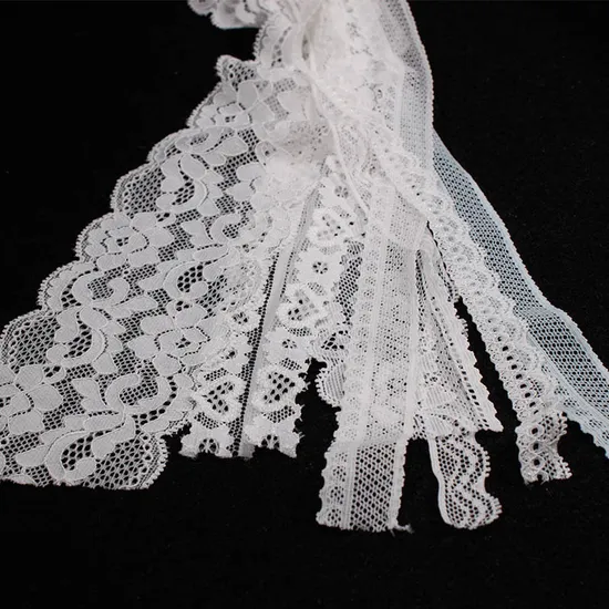 Flowers Oeko-Tex 100 Knit Plain Elastic Wide Voile Lace Trims for Clothes Underwear Fabric
