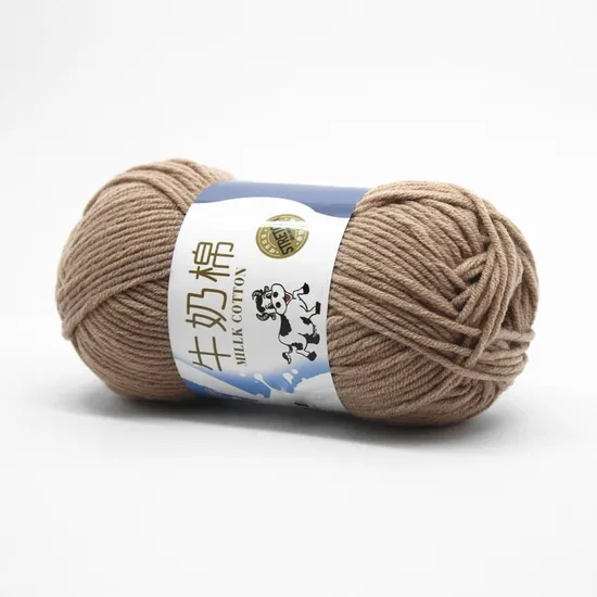 Factory Sales 50g Rolls 5ply Colorful Soft Comfy Milk Fabric Cotton Blend Yarn for Beginners Hand Crochet and Knitting