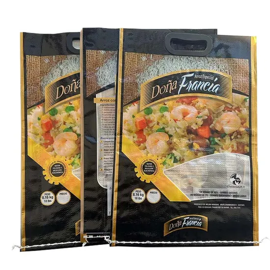 18lb 20lb Polypropylene Laminated PP Woven Rice Sack with Handle