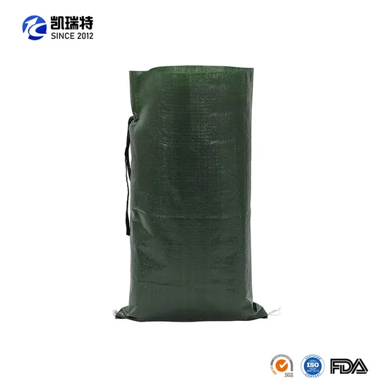 Customized Polypropylene Sack Green Orange White Sand PP Woven Bag with String