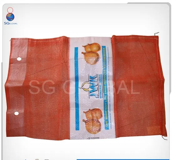 China Grs SGS CE FDA Manufacture Supplier Drawstring Packaging 50lb 30kg 50kg Onion Potato Tomato Vegetable/Fruit/Firewood/Seafood Orange PP Leno Mesh Net Bag