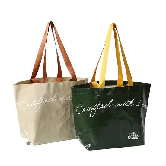 Heavy Duty Custom Fashion Shopping Bag Full Color Printing Reusable PP Woven Bag Laminated