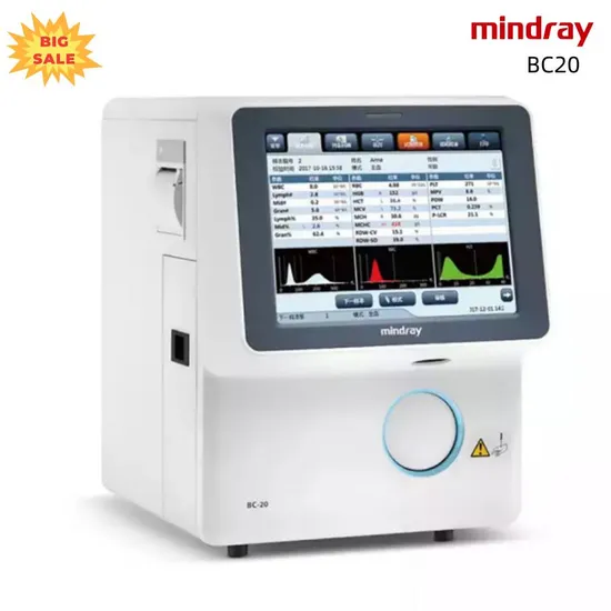 Mindray Clinic Fully Auto Hematology Analyzer 3 Part Blood Cell Counter for Hospital