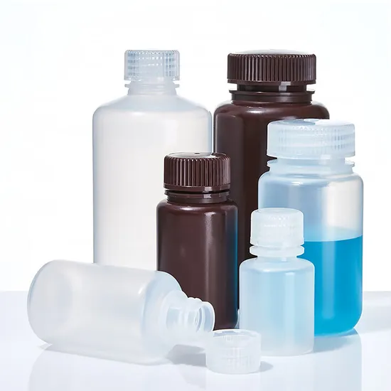 Medical Hospital Consumables Plastic Reagent Bottle China Brown Reagent Plastic Bottles Accept OEM ODM Lab Usage with Screw Cover Wide Narrow Mouth Chemistry
