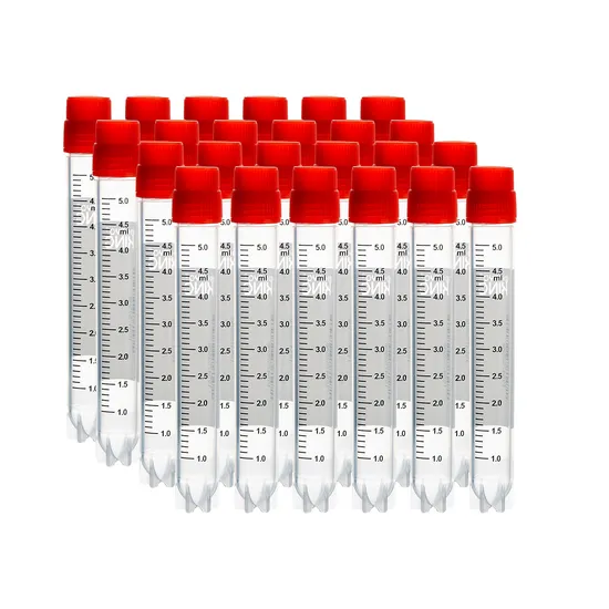 Laboratory Disposable Consumable Plastic PP 5.0ml Self-Standing External Thread Sided-Coded Cryogenic Vials