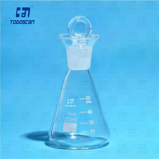 Iodine Flask, Conical, Wide Spout with Ground Stopper, Boro 3.3 Glass 500ml