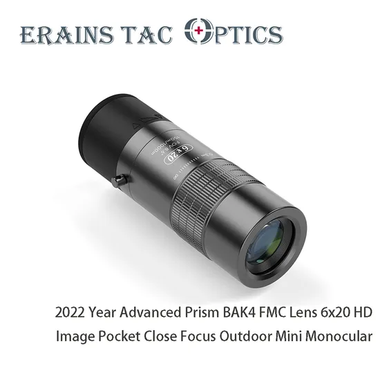 2022 Year Advanced High Quality Prism Bak4 Fmc Lens 6X20 HD & Sharp Imaging Telescope Pocket Close Focus Outdoor Close Distance Portable Mini Monocular