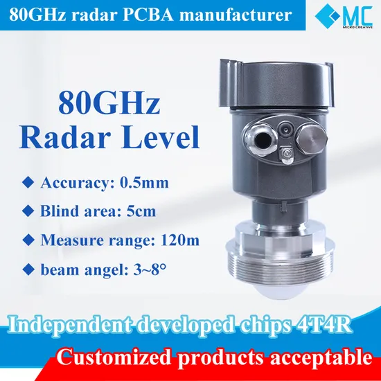 High Accuracy 2 Wires 80GHz Non-Contact Radar Level Transmitter Meter-10m