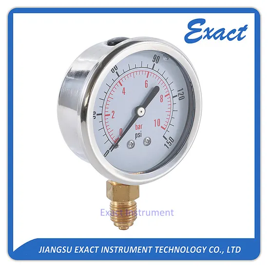 40mm&50mm&63mm&100mm Crimped Ring Glycerine Pressure Gauge, Stainless Steel