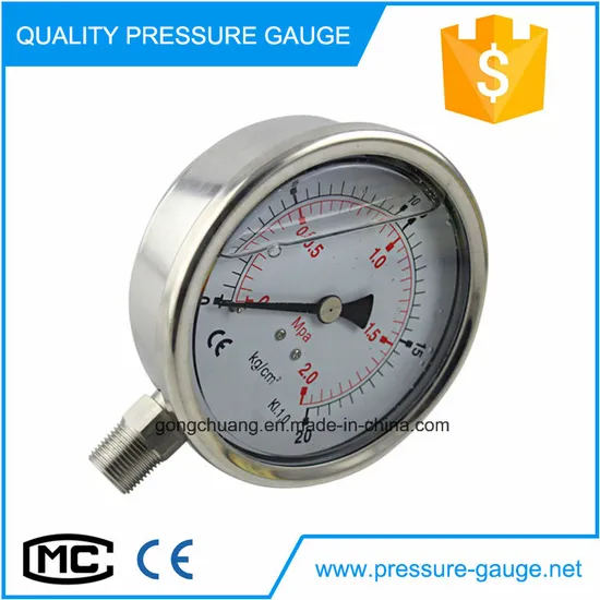 63mm Stainless Steel Oil Filled Pressure Gauge Manometer