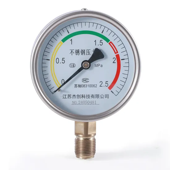 Industrial Stainless Steel Pressure Gauge with Shock-Resistant