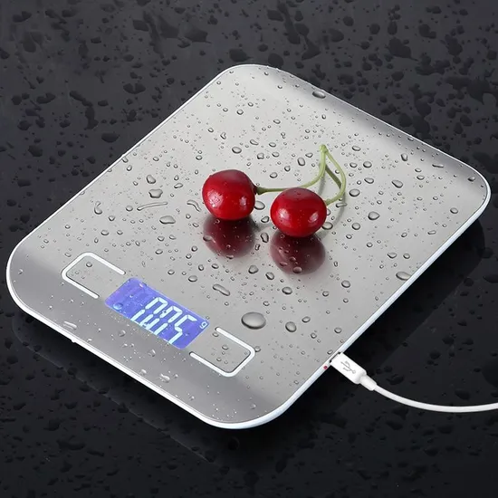 304 Stainless Steel Rechargeable Kitchen Food Weight Scale Digital Electronic for Cooking Baking