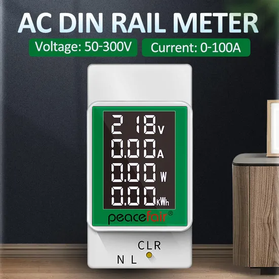 Factory Price Wholesale Genuine New MW-Peacefair Pzem-008 Single-Phase AC DIN Rail Voltmeter 0~100A AC50~300V