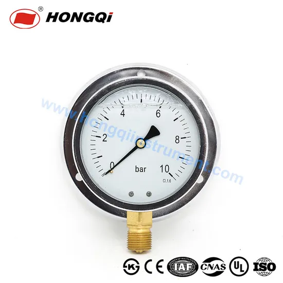 100 - mm Glycerine - Filled 0 - 10bar Pressure Gauge/Manometer