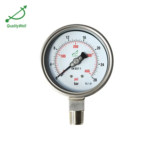 High Quality Front Flange Stainless Steel Manometer Oil Filled Pressure Gauge