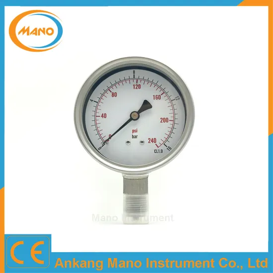 High Quality All Stainless Steel Pressure Gauge -IP65 Manometer for Industry