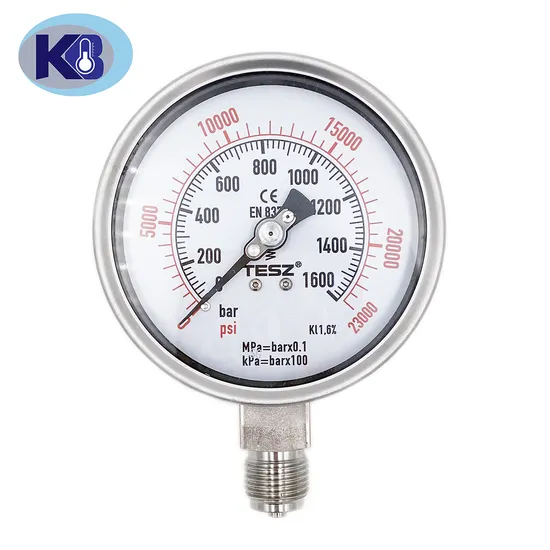 1600bar Hydraulic Oil Filled Pressure Gauge Stainless Steel Case Bottom Connection Manometer