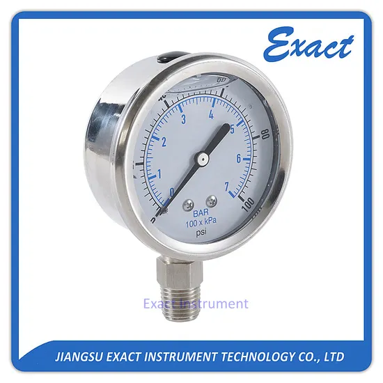 40mm&50mm&63mm&100mmindustry Pressure Gauge-All Stainless Crimped Ring-1/4NPT-Bottom